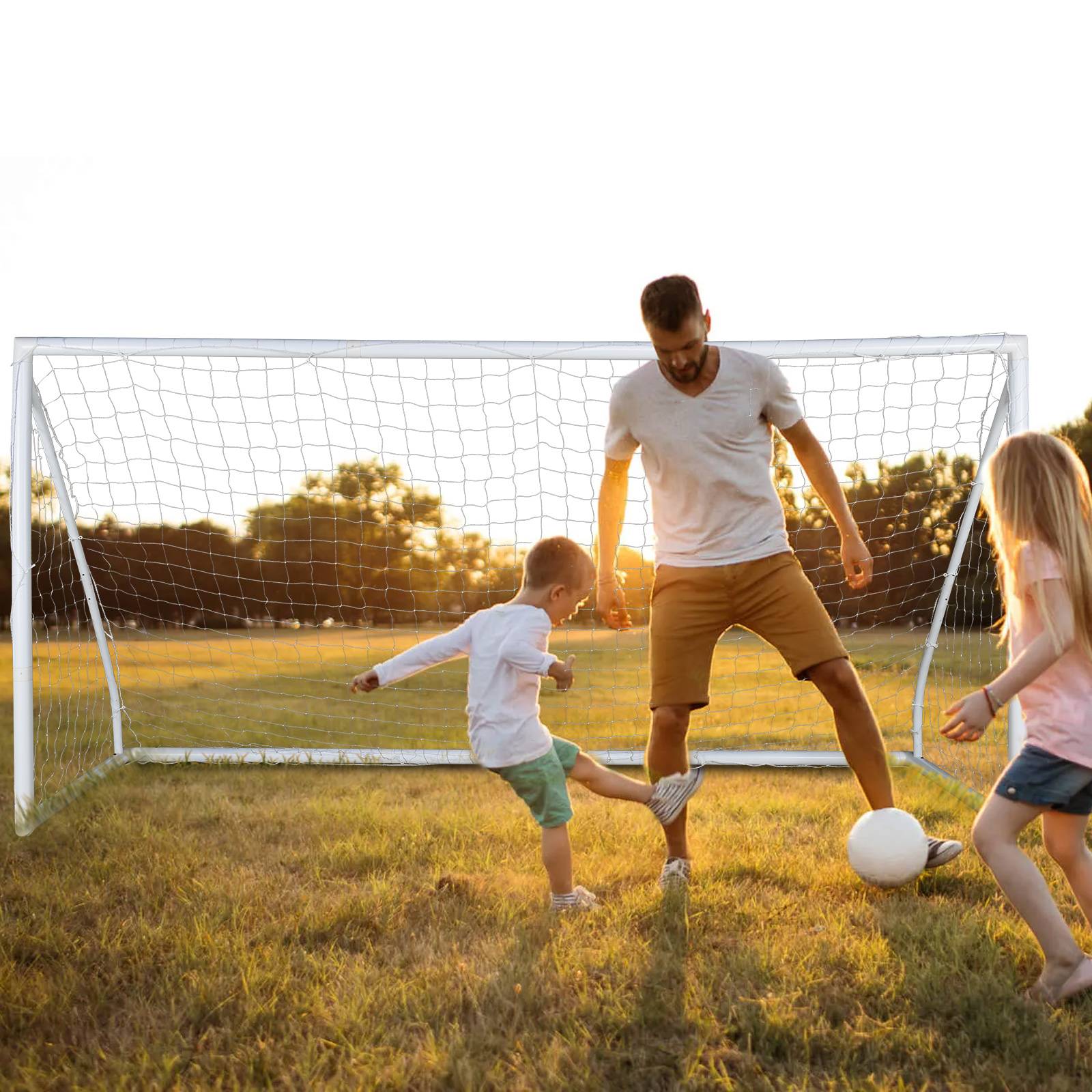 VEVOR But football enfants, cage PVC 371x183 cm, portable, filet. - Image 8