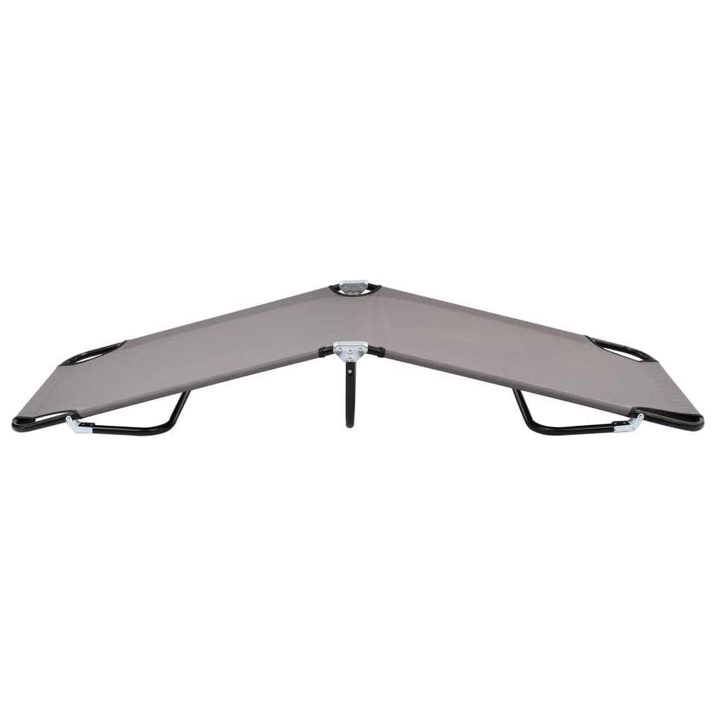 Helloshop26 - Lit de camping pliable meuble d'extérieur 190 cm pliable gris acier - Image 3