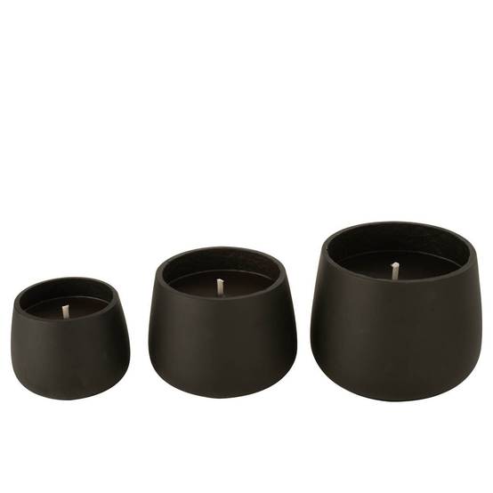 Bougie Extérieure Ciment "Brittney" 13cm Noir - Image 2