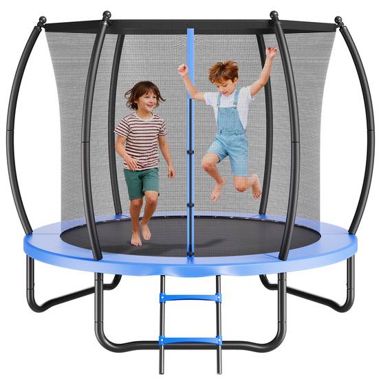Vevor - VEVOR Trampoline extérieur 244 x 244 cm, filet de sécurité 360°, coussin épais, acier antirouille, capacité 120 kg. - Image 1