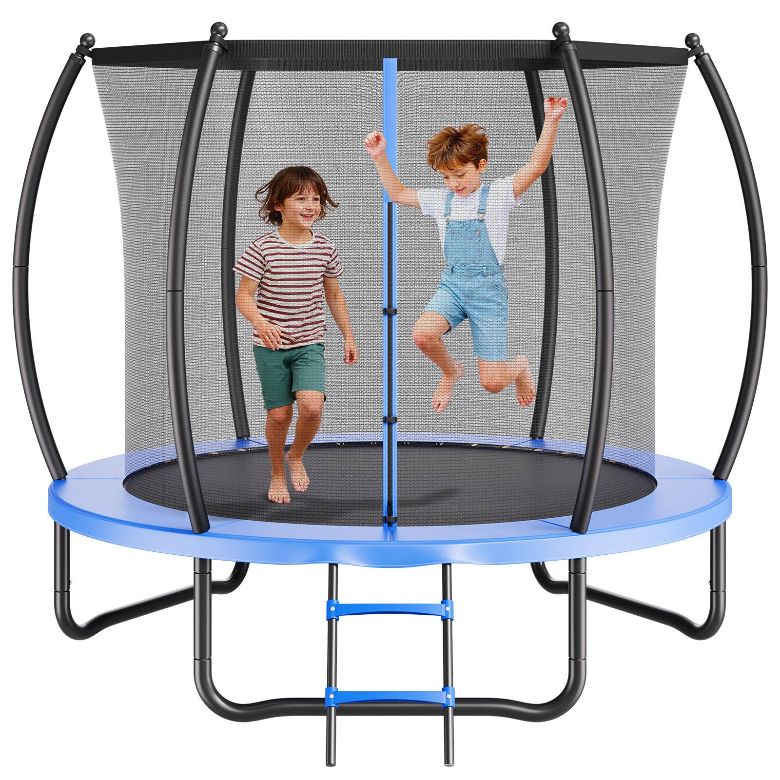 Vevor - VEVOR Trampoline extérieur 244 x 244 cm, filet de sécurité 360°, coussin épais, acier antirouille, capacité 120 kg. - Image 1