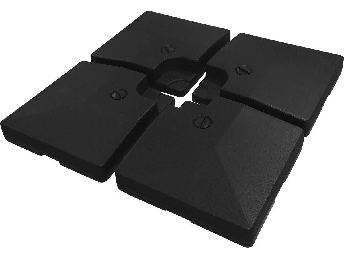 4 Dalles à Lester Pour Gros Parasol Déporté - 4 X 3 - 104 Kg - Noir -habitat Et Jardin - Image 1