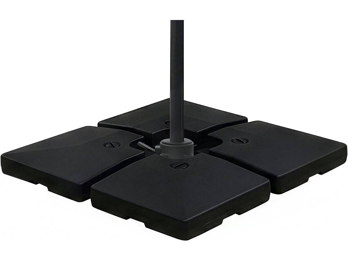 4 Dalles à Lester Pour Gros Parasol Déporté - 4 X 3 - 104 Kg - Noir -habitat Et Jardin - Image 4