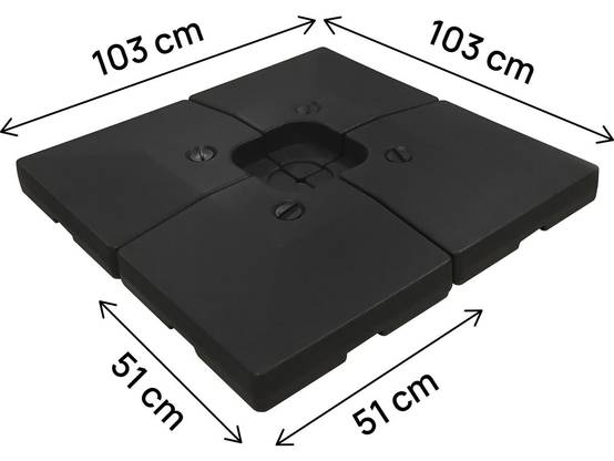 4 Dalles à Lester Pour Gros Parasol Déporté - 4 X 3 - 104 Kg - Noir -habitat Et Jardin - Image 3