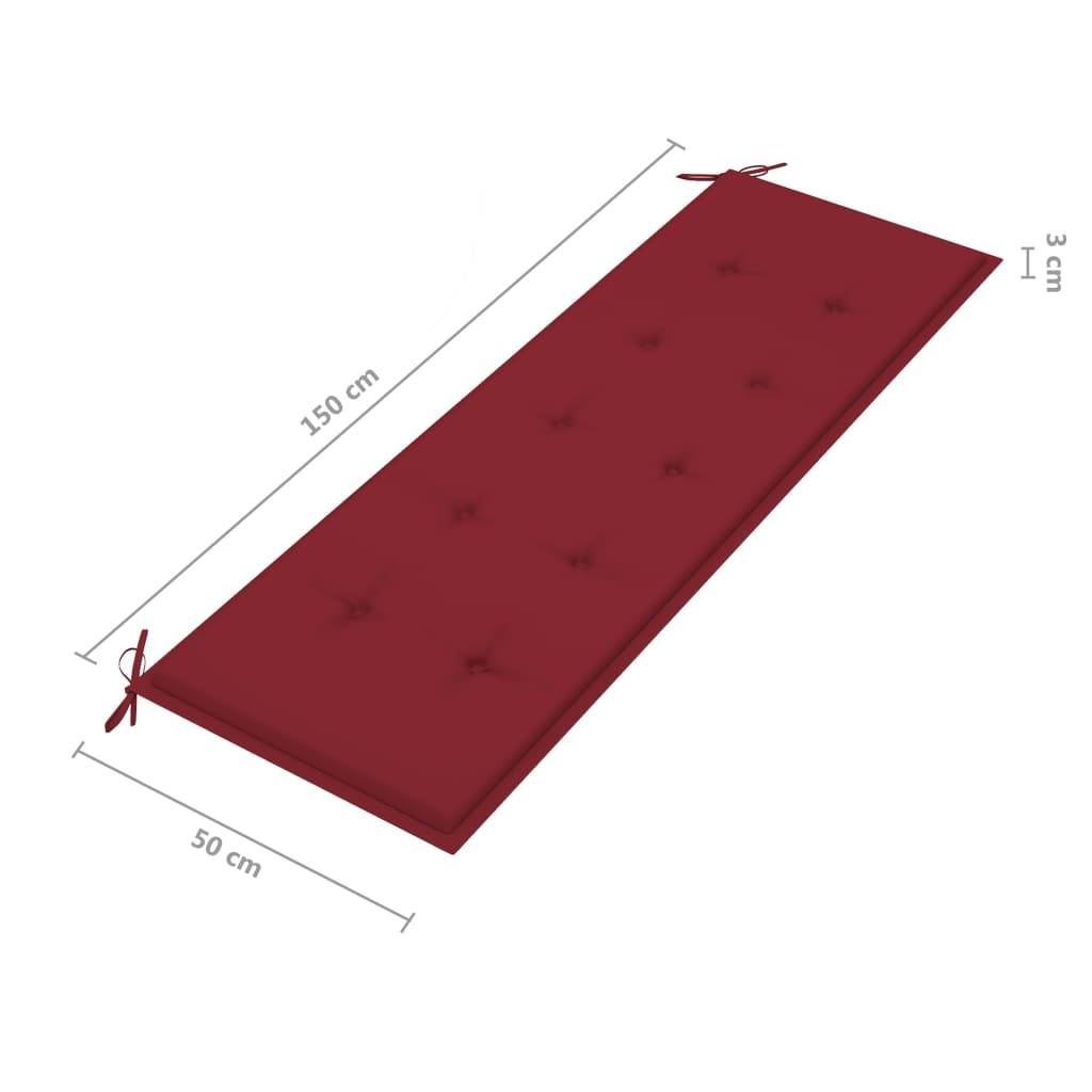 Helloshop26 - Banc de jardin meuble de patio d'extérieur terrasse avec coussin 157 cm bois d'acacia massif - Image 8