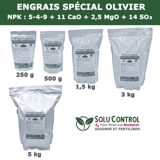 Tout pour les nuisibles - SOLU’CONTROL - ENGRAIS Spécial OLIVIER 5 kg - Formulation haute qualité Organo-Minerale - NPK 5-4-9 - Utilisable en Agriculture Biologique - Image 4