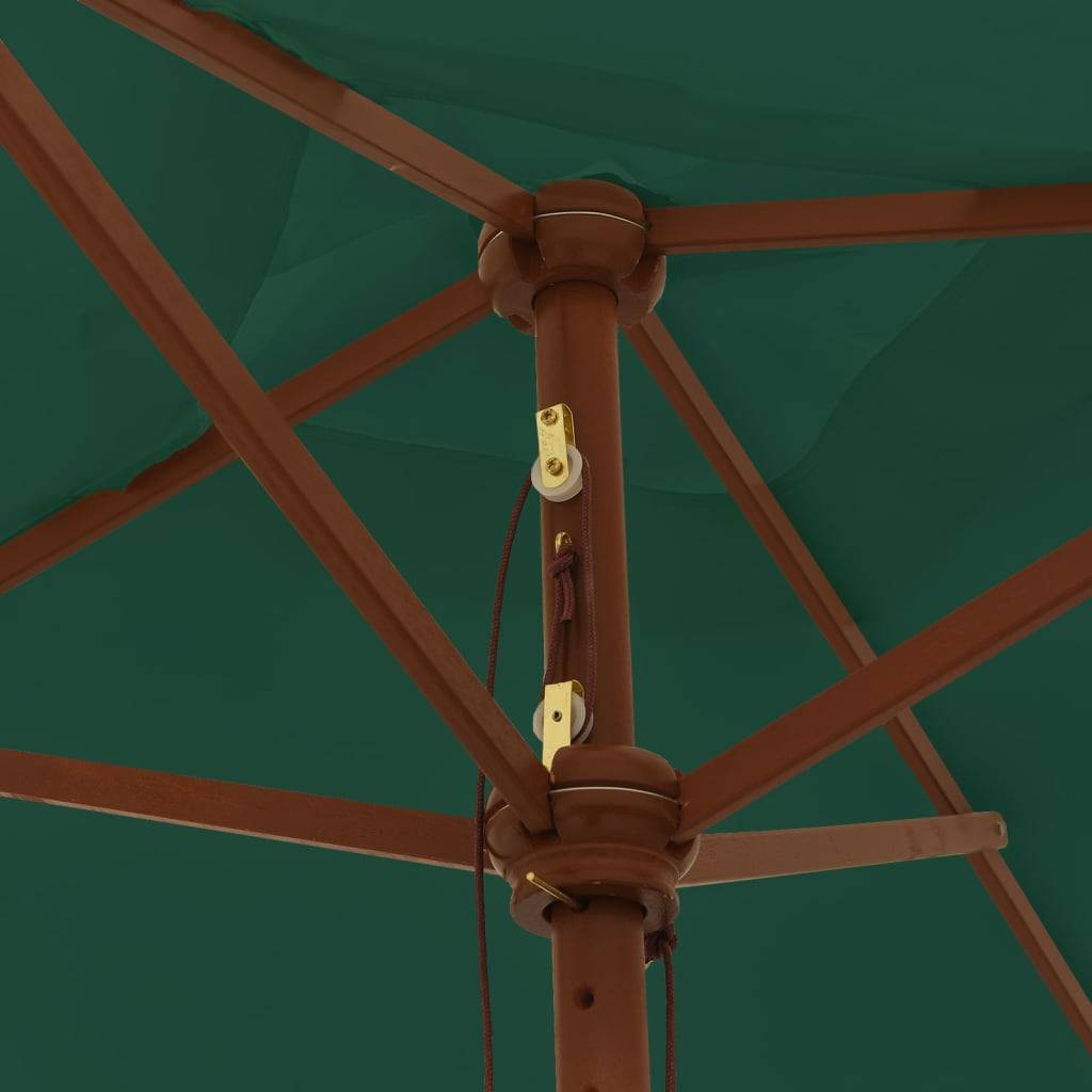 Helloshop26 - Parasol mobilier de jardin avec mât en bois 198 x 198 x 231 cm vert - Image 4