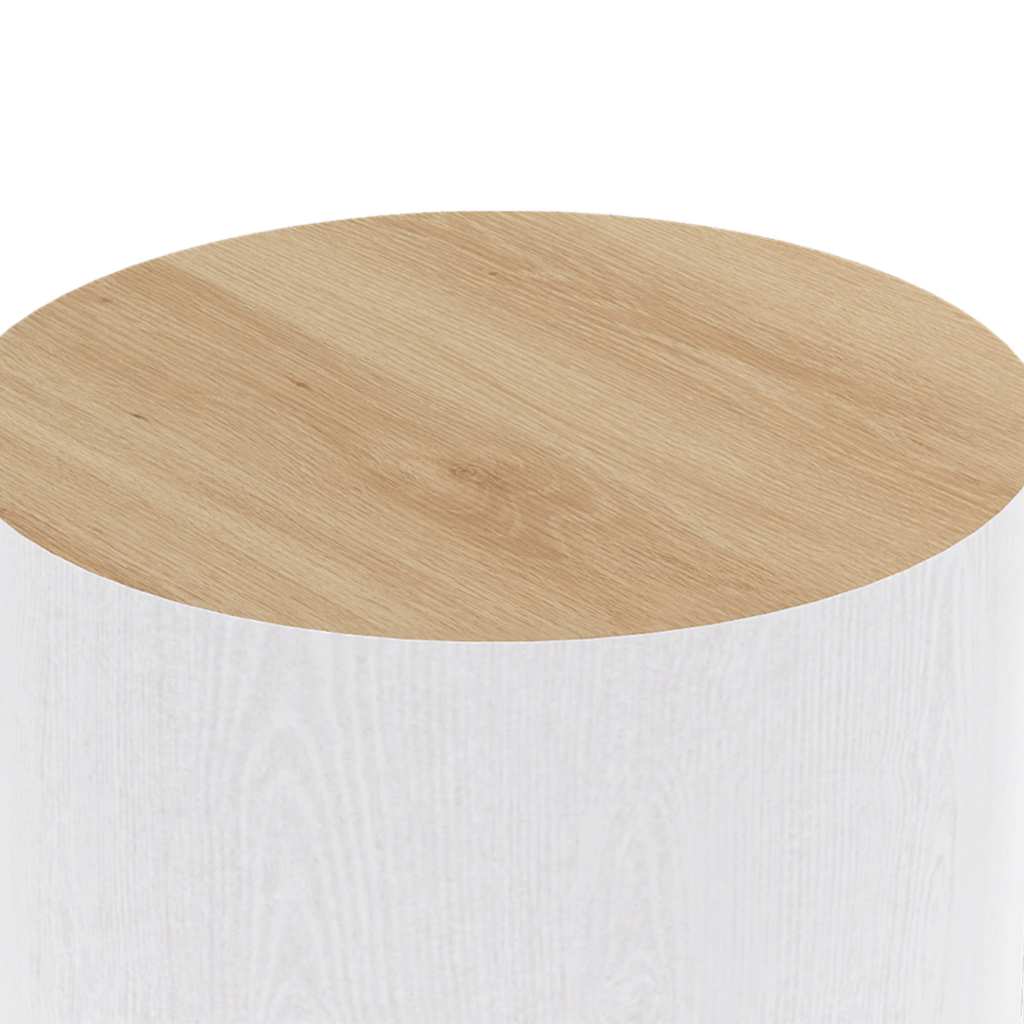 Lot de 2 tables basses cylindres gigognes GALIA bois et blanc - Image 5
