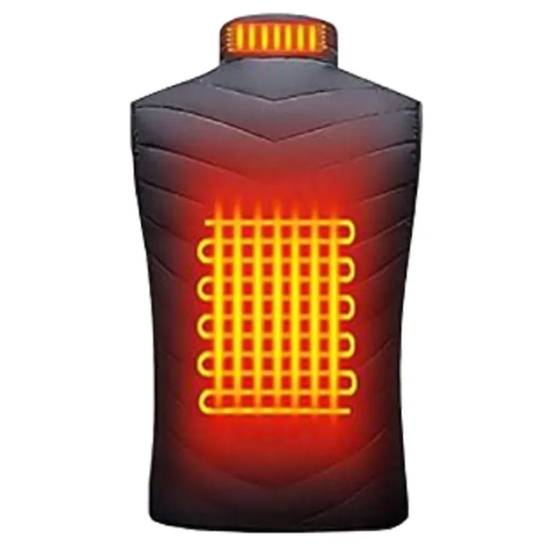 Gilet chauffant 3 niveaux polyester noir M à 2XL 75x46x4cm - Image 2