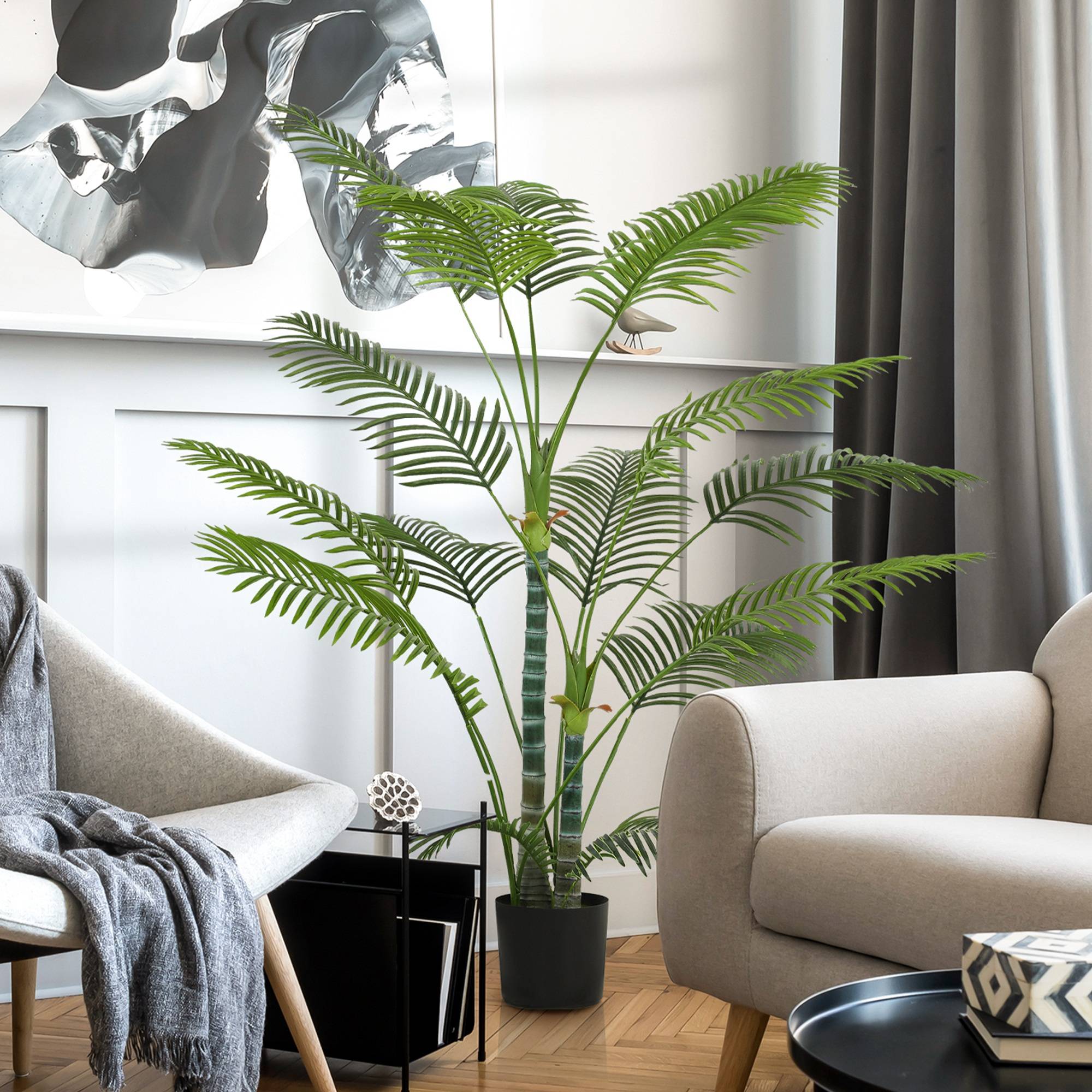 Palmier artificiel plastique intérieur décoration tropicale 170 cm vert - ComfortXL Outdoor Living - Image 10