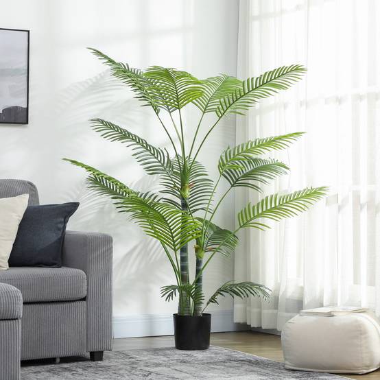 Palmier artificiel plastique intérieur décoration tropicale 170 cm vert - ComfortXL Outdoor Living - Image 9