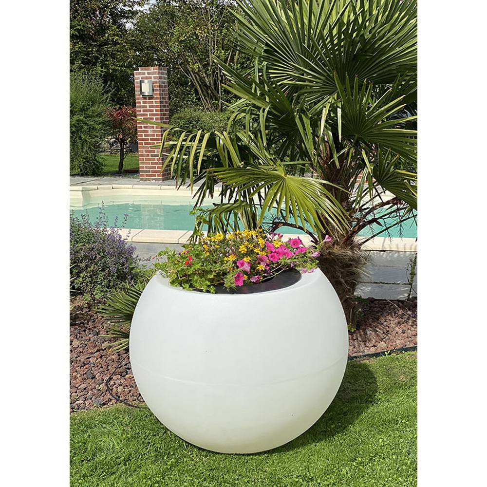 Plast'Up Rotomoulage - Pots de fleurs rond sphérique xxl speranza 325l éclairant- lot de 2 - Image 3