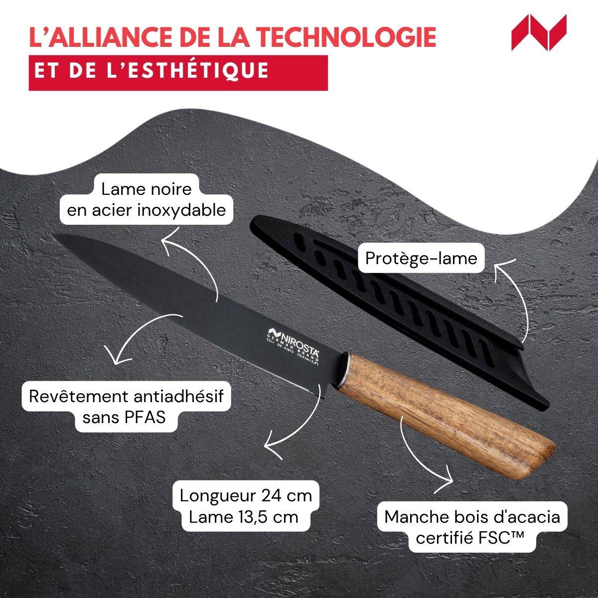 Couteau d’office universel 24 cm Nirosta Flow - Image 3