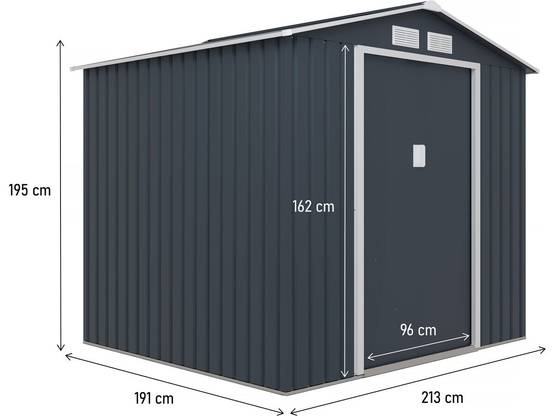 Abri De Jardin Métal "vegas" - 4,07 M² - Gris -habitat Et Jardin - Image 3