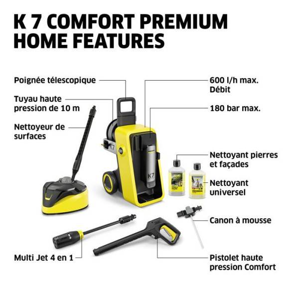Nettoyeur haute pression KARCHER K 7 Comfort Premium Home - 600 L/h - 3000W - 180 bar - Image 2
