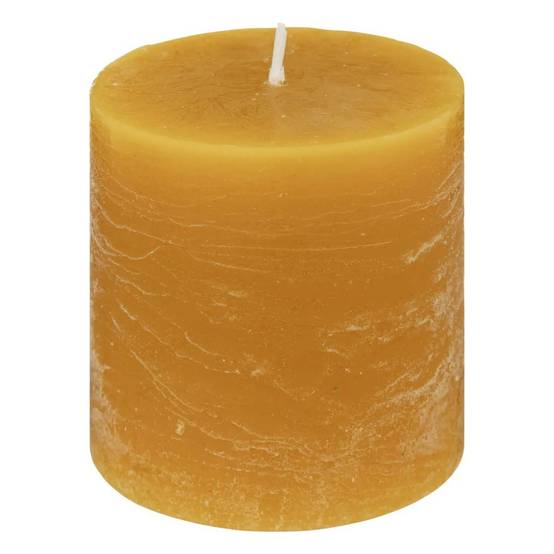Bougie Ronde "Rustic" 7cm Jaune - Image 1