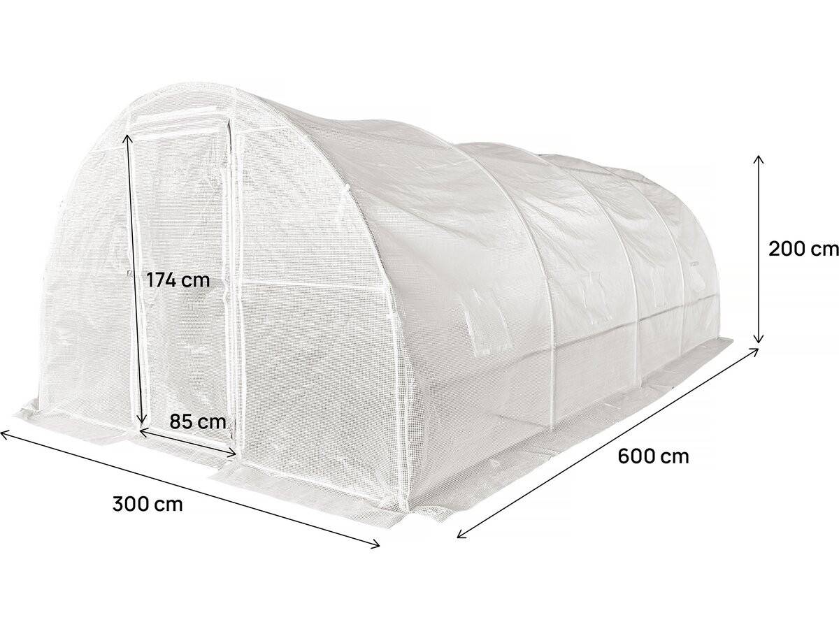 Habitat Et Jardin - Serre Tunelle De Jardin Avec Porte 6 X 3 M "mimosa" - 18 M² - 180g - Blanc -habitat Et Jardin - Image 4
