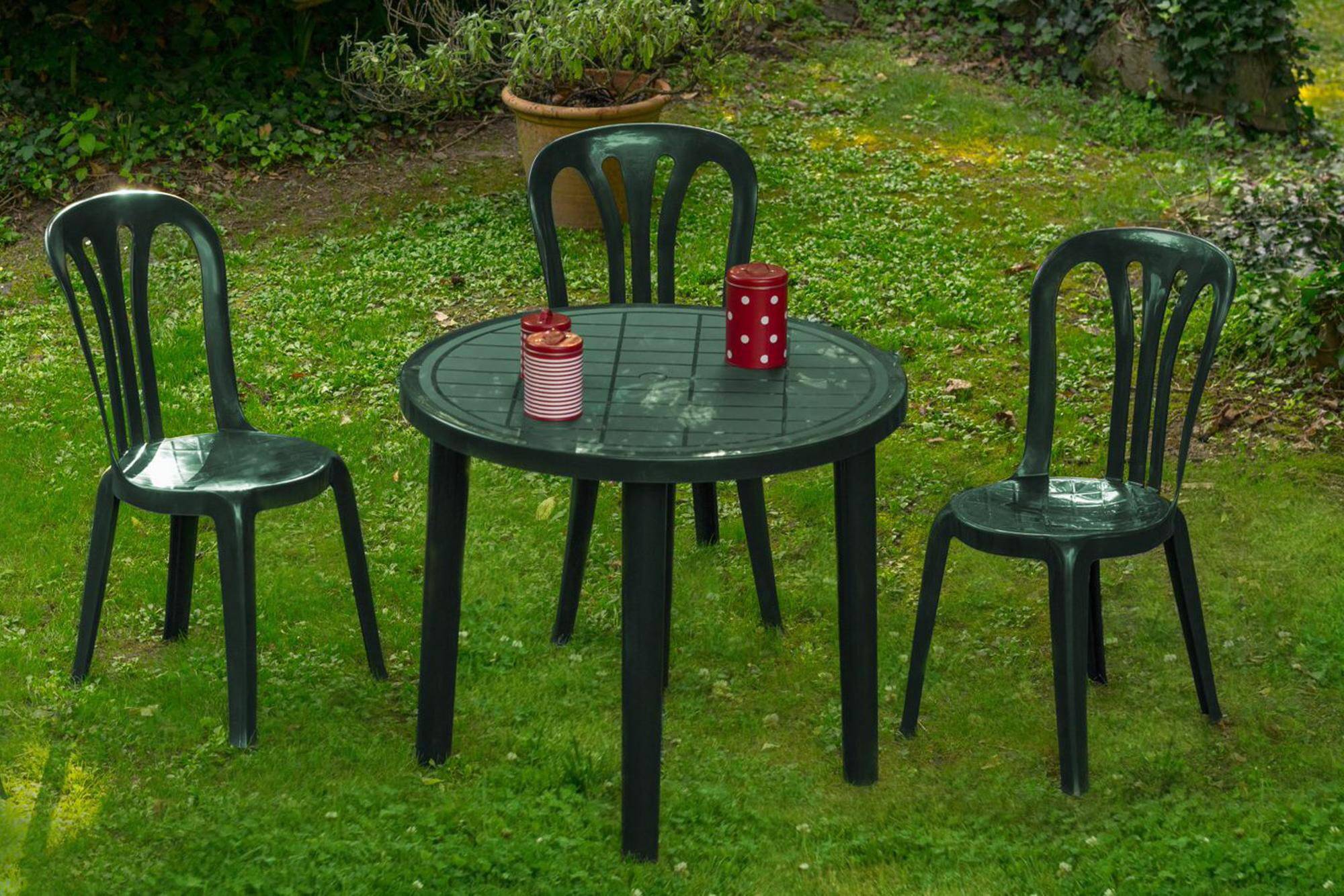 Table ronde recyclée extérieur Ø86 gris volcanique OLOT garbar - Image 7