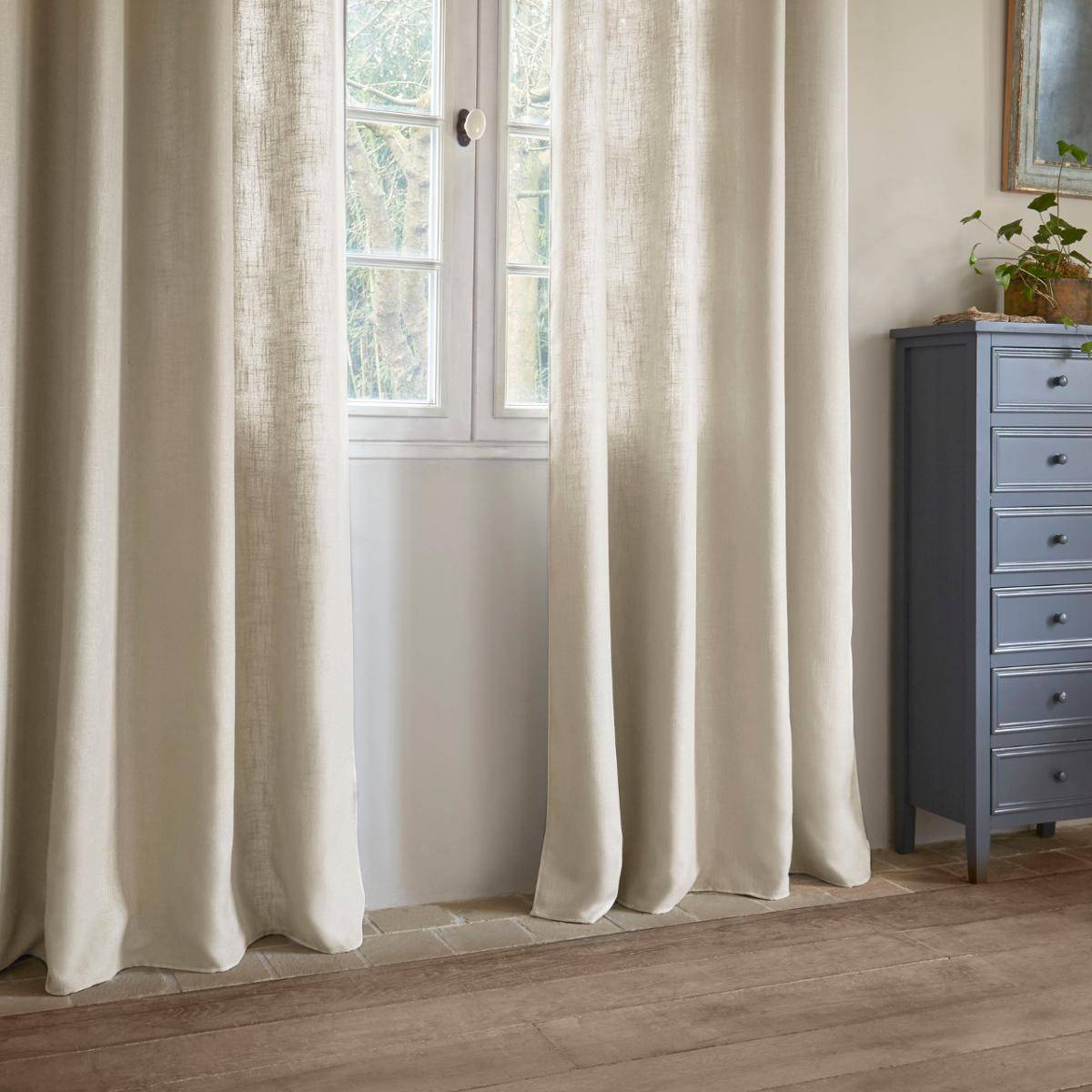 Atmosphera - Lot de 2 Rideaux à  œillets Beige Lin 140 x 260 cm - Image 3