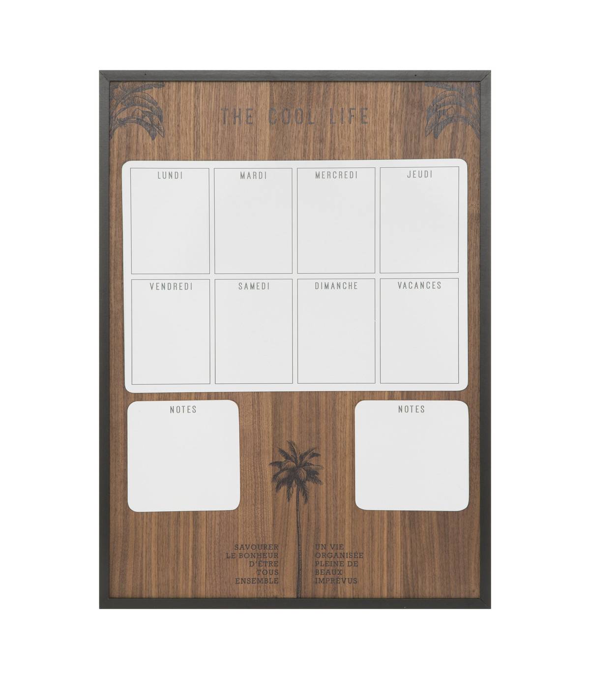 Tableau Mémo Semainier en bois style rétro 54 x 76 cm - Image 1