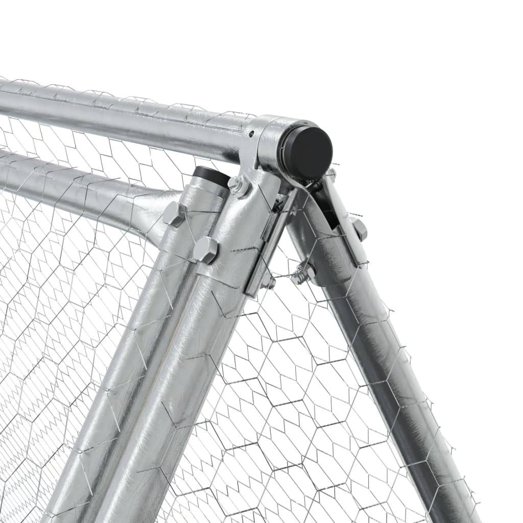 Maison Chic - Cage pour poules - Cage extérieur/intérieur argenté 400x105x91 cm acier galvanisé - Image 7