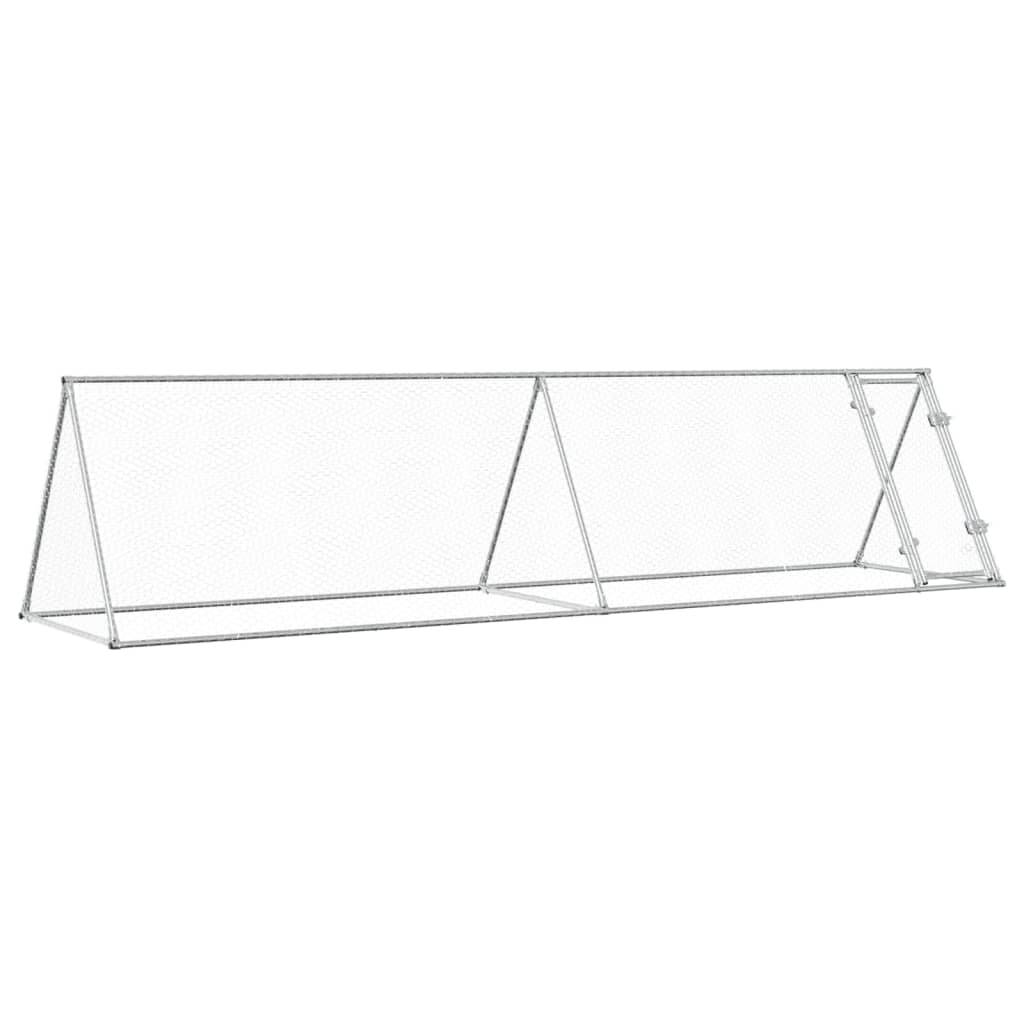 Maison Chic - Cage pour poules - Cage extérieur/intérieur argenté 400x105x91 cm acier galvanisé - Image 1