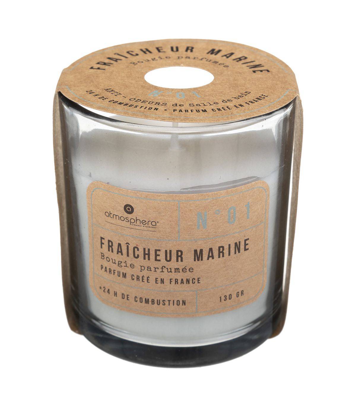 Atmosphera - Bougie Parfumée 130 G Lavande Cassis Pot en Verre - anti-odeurs de cuisine - Image 2