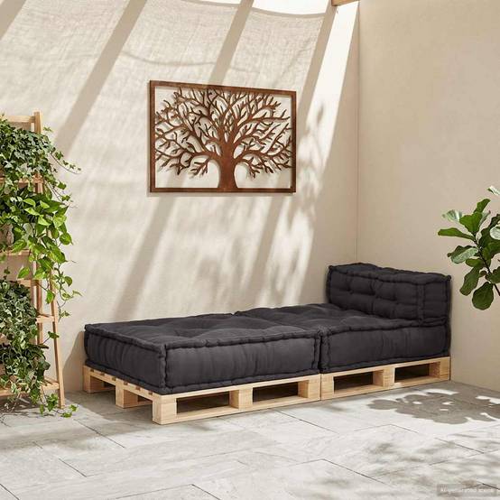 Canapé modulaire coton anthracite 70 x 70 x 54 cm, poids:12.3kg - PANGIVO - Image 3