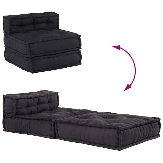 Canapé modulaire coton anthracite 70 x 70 x 54 cm, poids:12.3kg - PANGIVO - Image 9