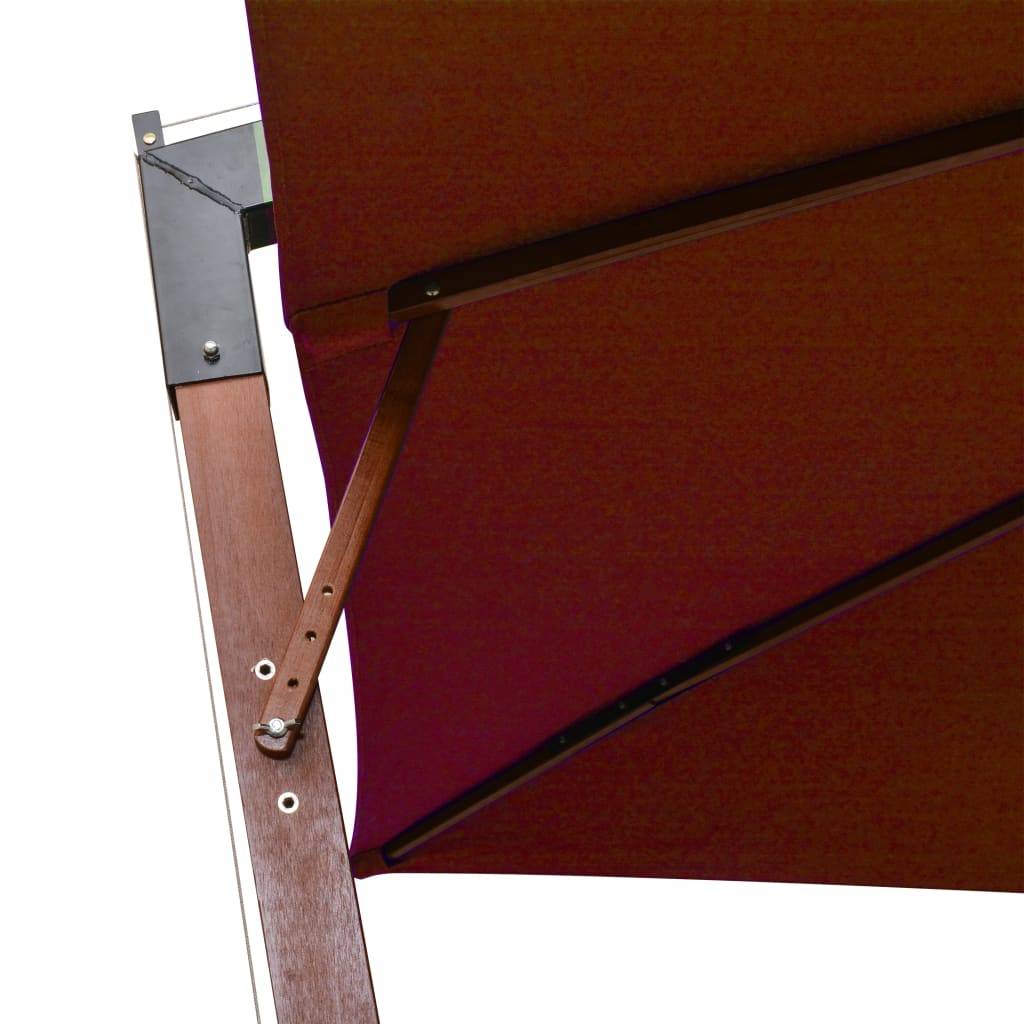 Helloshop26 - Parasol suspendu avec mât 3 x 3m bois de sapin massif orange - Image 5