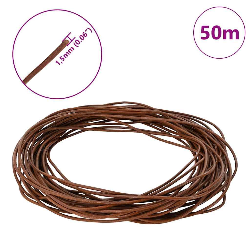 Corde en Cuir Marron Clair Ø1,5 mm x 50 m Cuir Maison Chic - Image 6