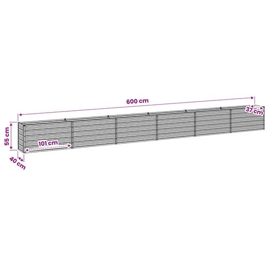 Vidaxl - Jardin surélevé Gris 600 x 40 x 55 cm acier laminé à froid vidaXL 8006299 - Image 3