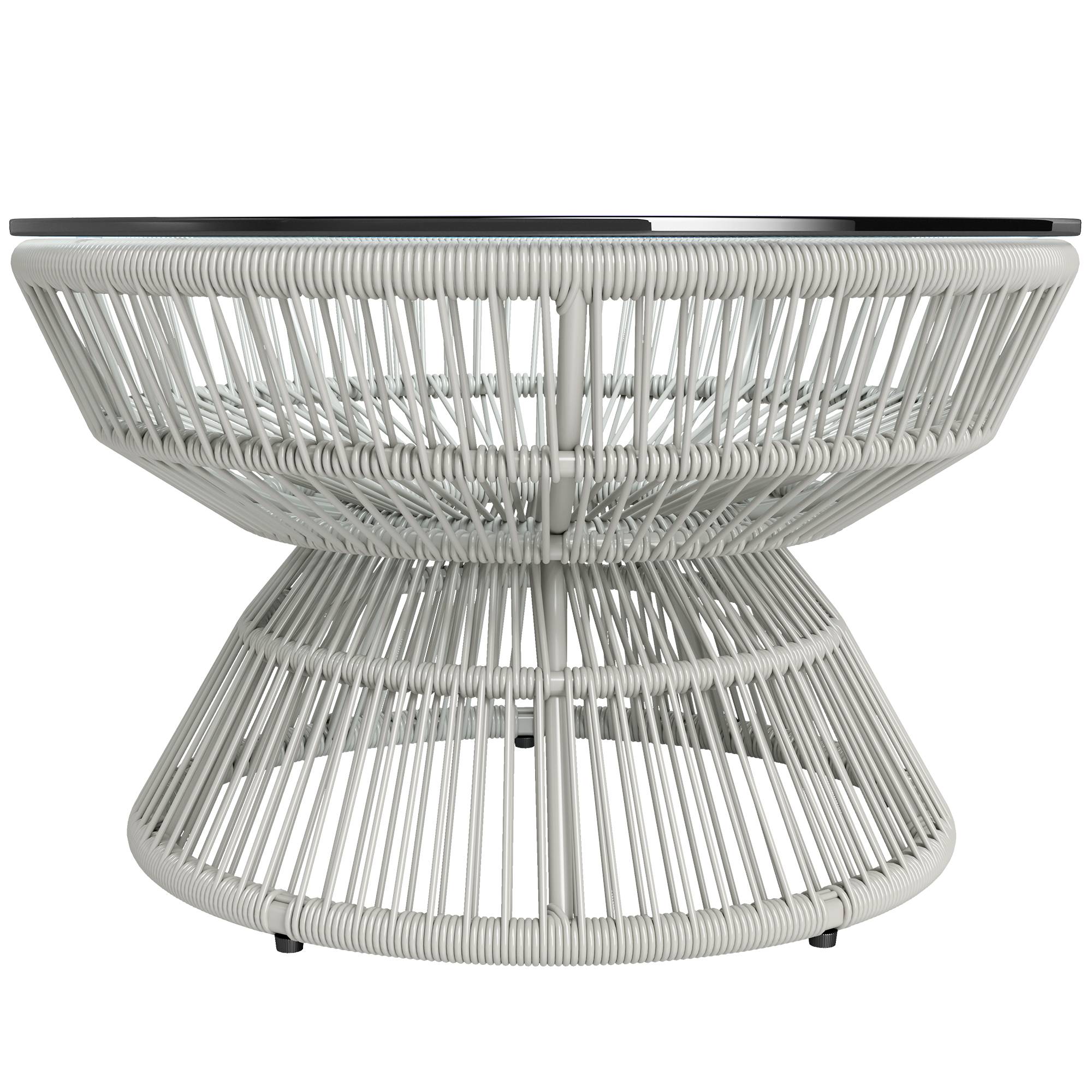 PANGIVO - Table basse de jardin résine tressée gris 60 x 60 x 37 cm - PANGIVO - Image 2