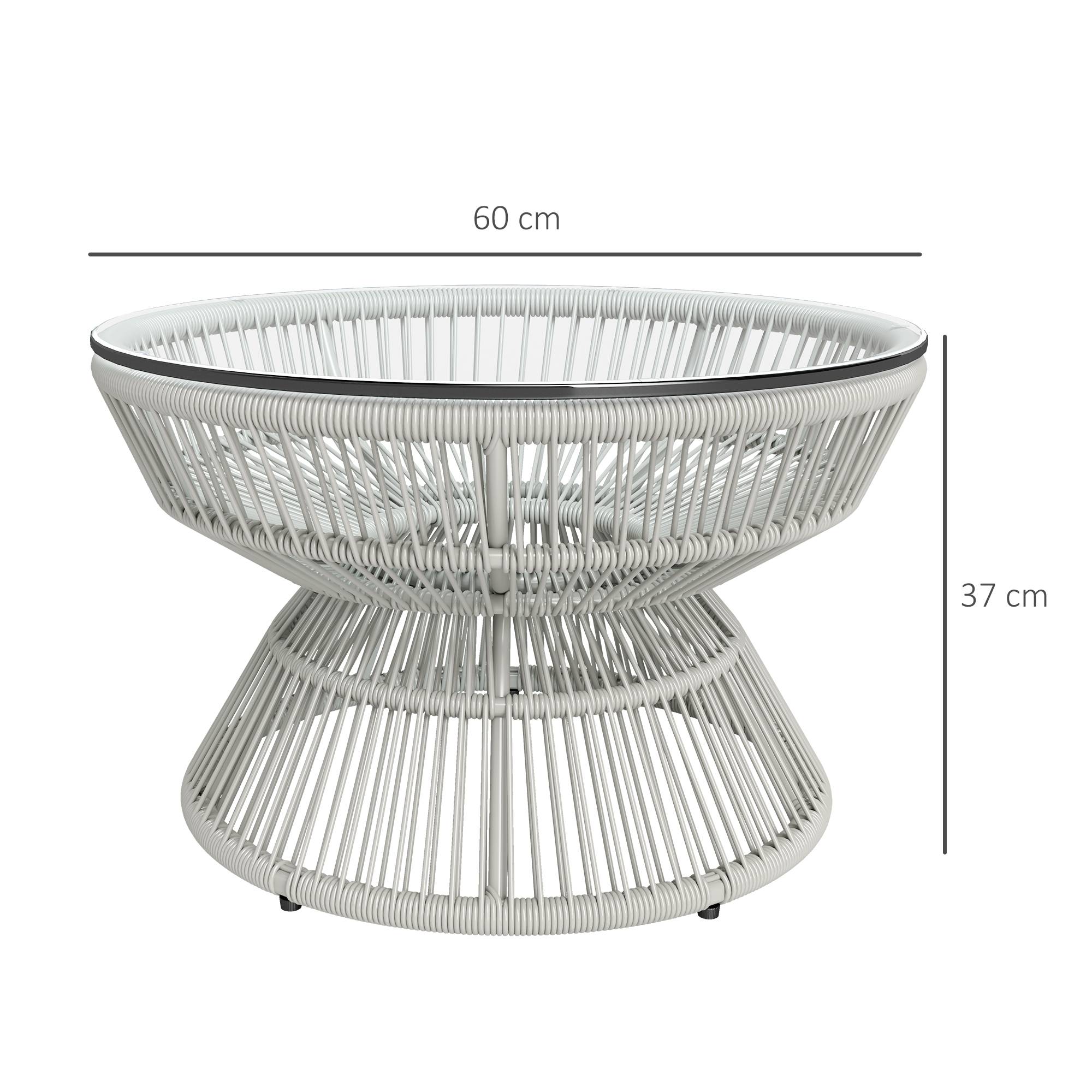 PANGIVO - Table basse de jardin résine tressée gris 60 x 60 x 37 cm - PANGIVO - Image 5