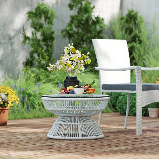 PANGIVO - Table basse de jardin résine tressée gris 60 x 60 x 37 cm - PANGIVO - Image 10