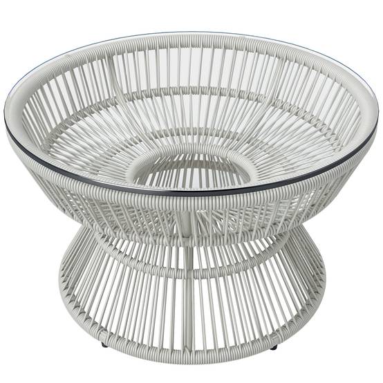 PANGIVO - Table basse de jardin résine tressée gris 60 x 60 x 37 cm - PANGIVO - Image 1