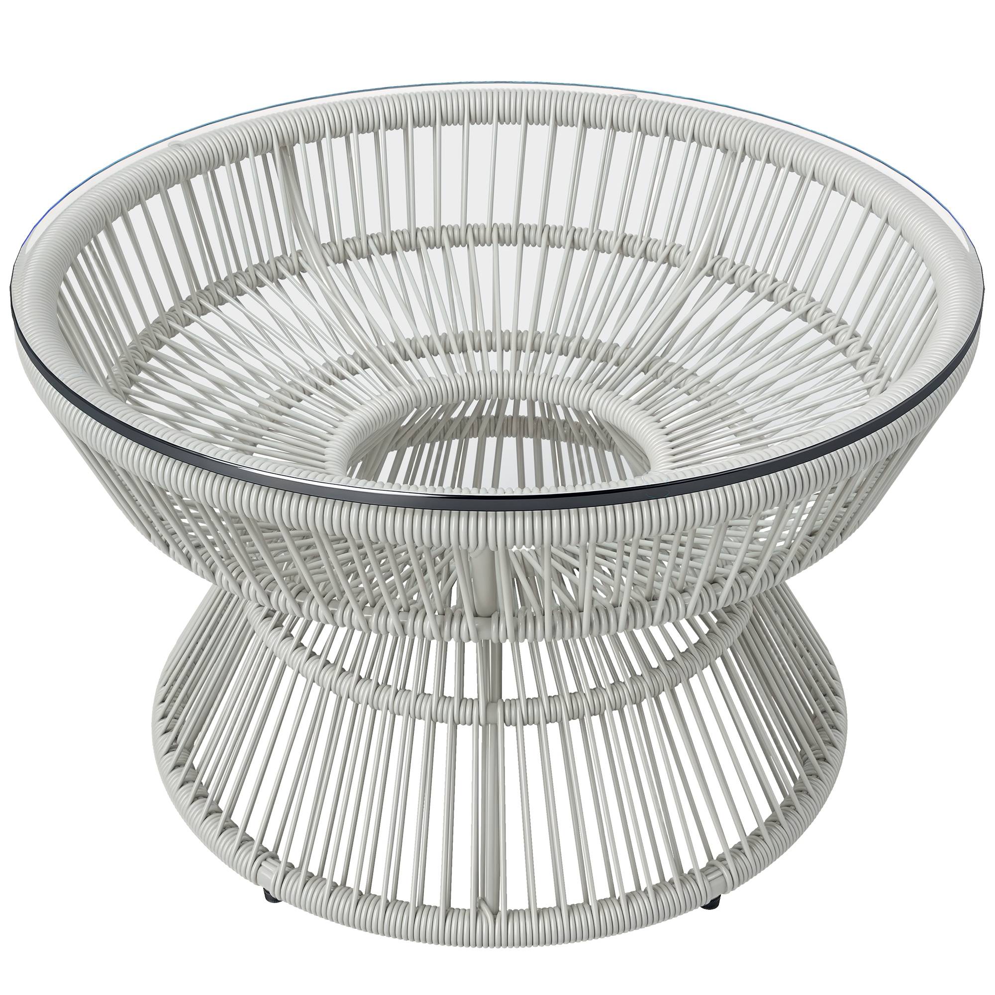 PANGIVO - Table basse de jardin résine tressée gris 60 x 60 x 37 cm - PANGIVO - Image 1