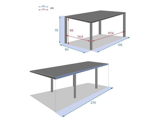 Hesperide - Table extensible rectangulaire en verre Piazza 6/10 places Gris anthracite + Housse - Hespéride - Image 3