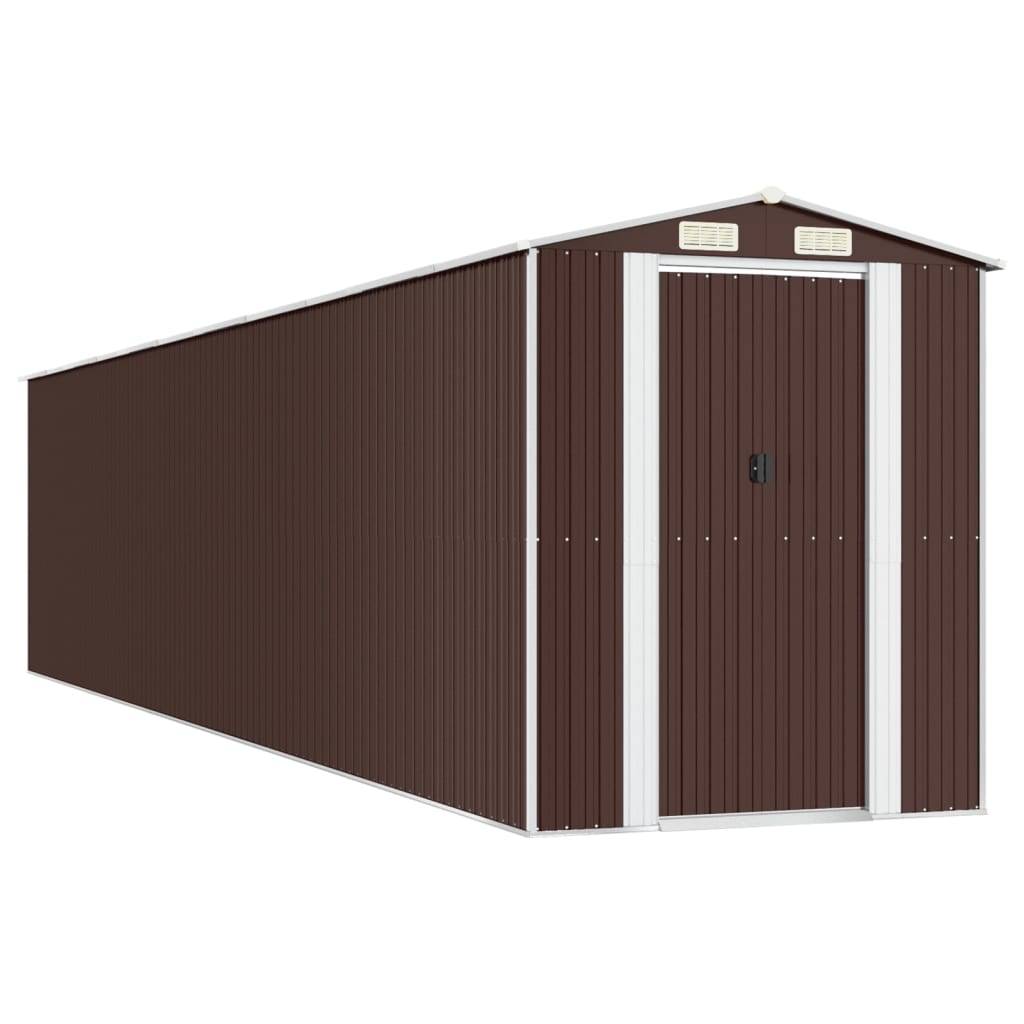 Vidaxl - Abri de jardin Marron foncé 192x938x223 cm Métal galvanisé vidaXL 3147469 - Image 2