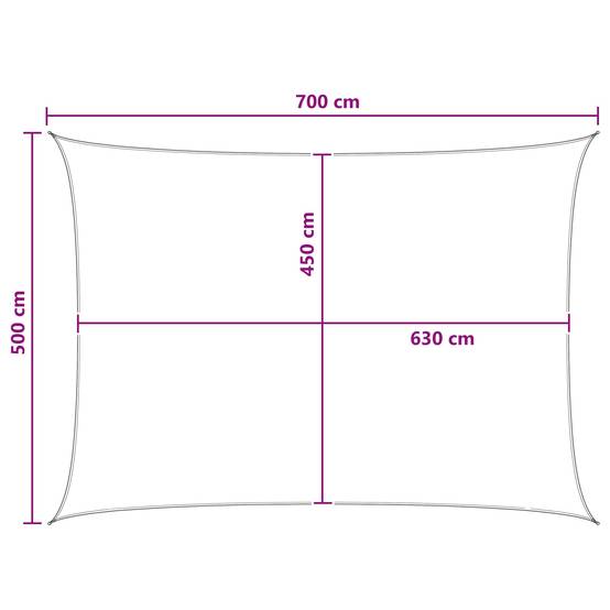 Voile d'ombrage HDPE jaune et blanc 500 x 700 cm - PANGIVO - Image 7