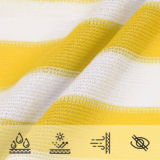 Voile d'ombrage HDPE jaune et blanc 500 x 700 cm - PANGIVO - Image 3