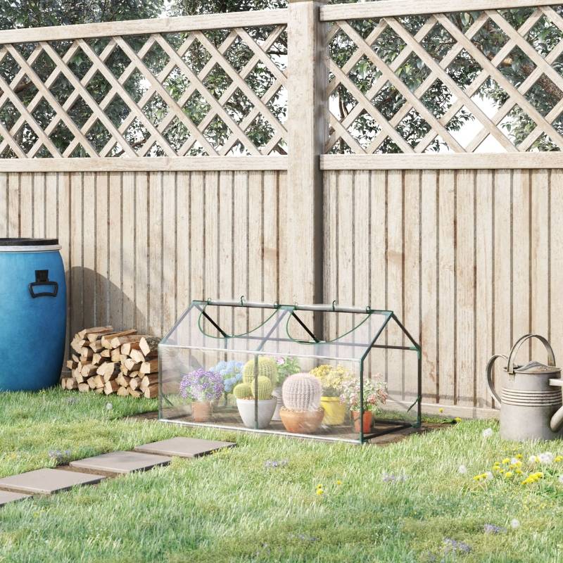 ComfortXL - Mini serre de jardin acier PVC transparent 120 x 60 x 60 cm balcon potager protection semis - ComfortXL Outdoor Living - Image 1
