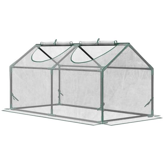 ComfortXL - Mini serre de jardin acier PVC transparent 120 x 60 x 60 cm balcon potager protection semis - ComfortXL Outdoor Living - Image 2