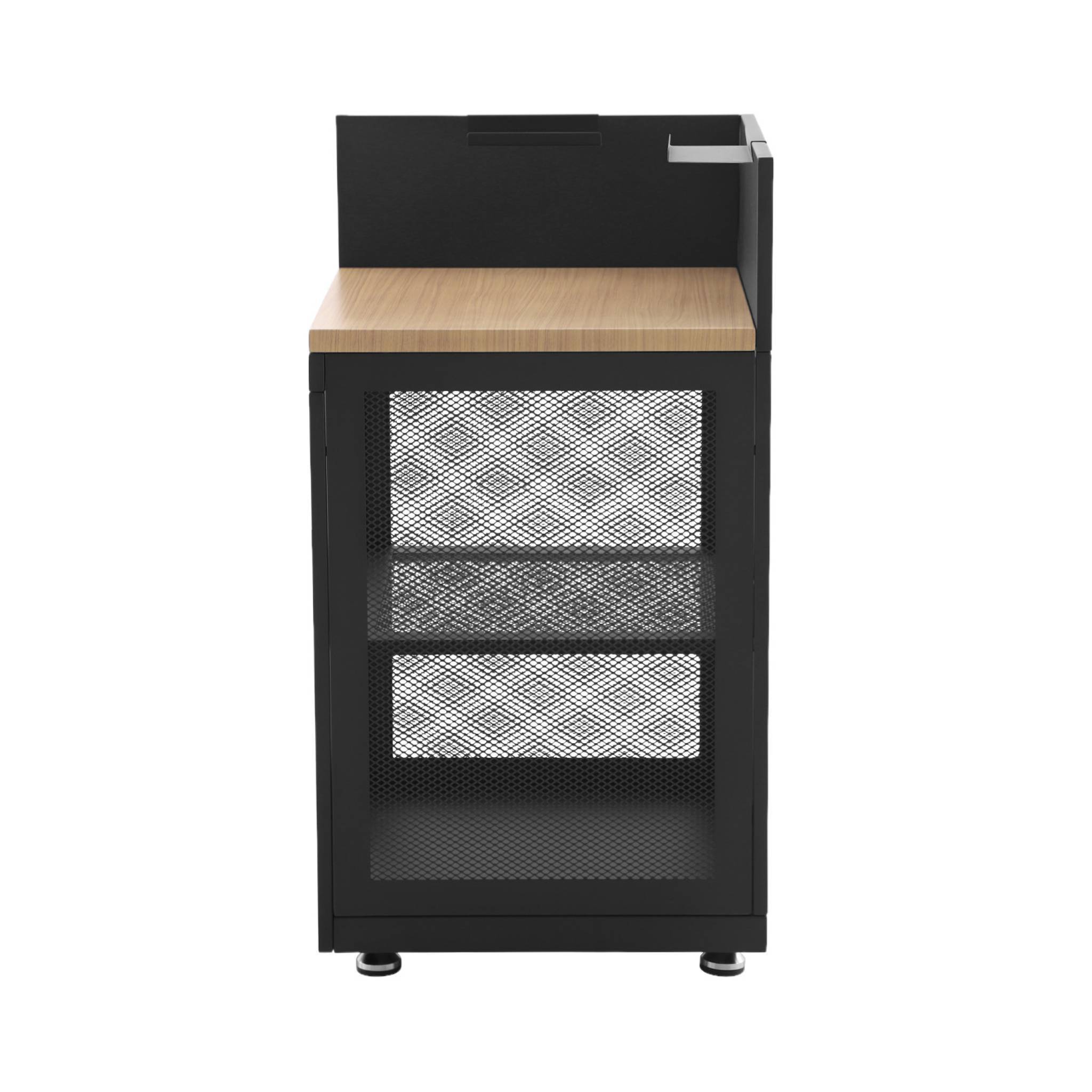 sweeek - Cuisine extérieure acier et décor bois 1 étagère L60cm noir - Milos | sweeek - Image 2