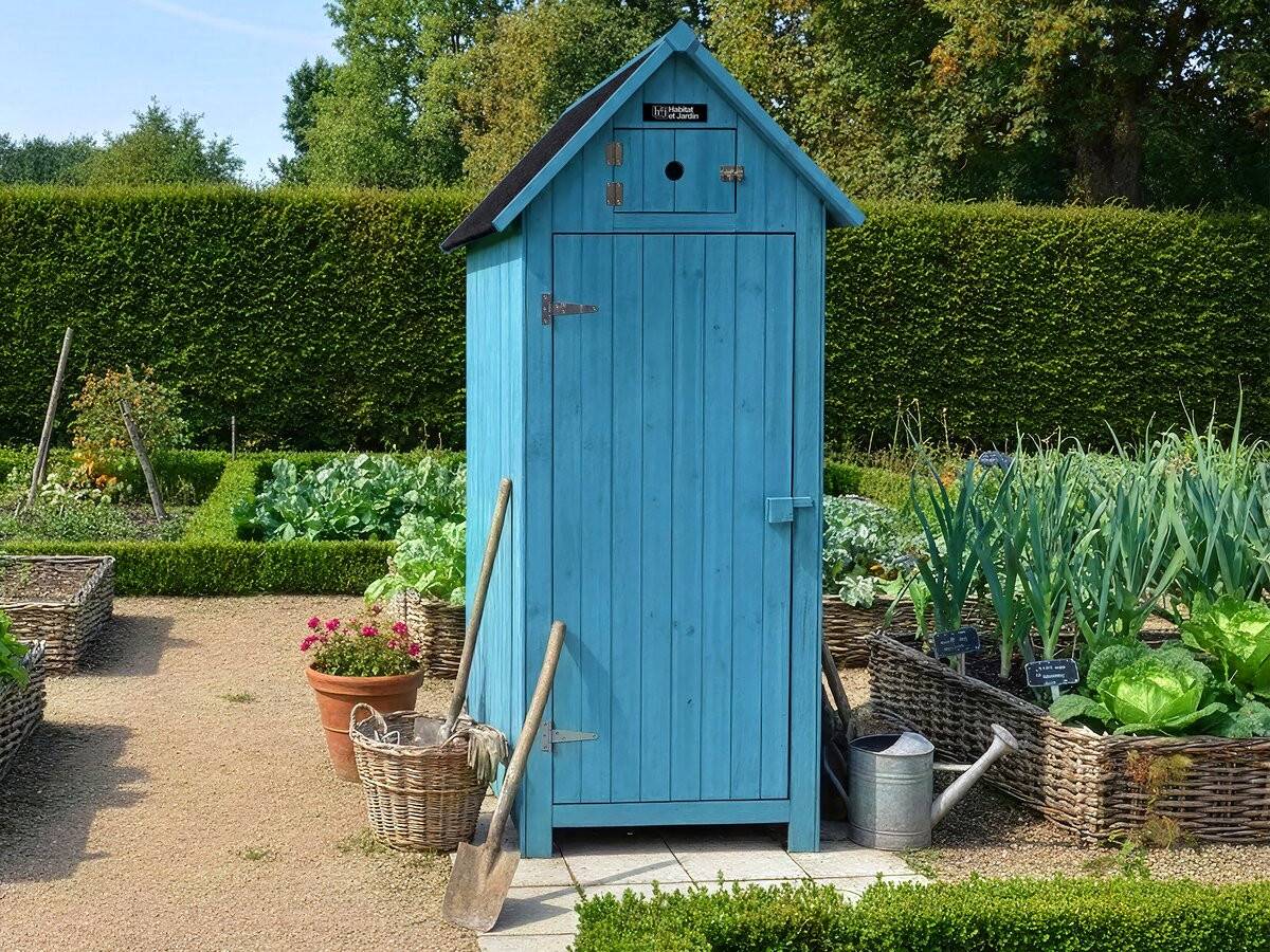 Habitat Et Jardin - Armoire De Jardin "cabanon" - 77 X 54.5 X 179 Cm - Bleu Ciel -habitat Et Jardin - Image 4