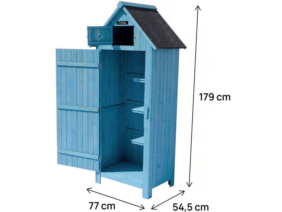 Habitat Et Jardin - Armoire De Jardin "cabanon" - 77 X 54.5 X 179 Cm - Bleu Ciel -habitat Et Jardin - Image 3