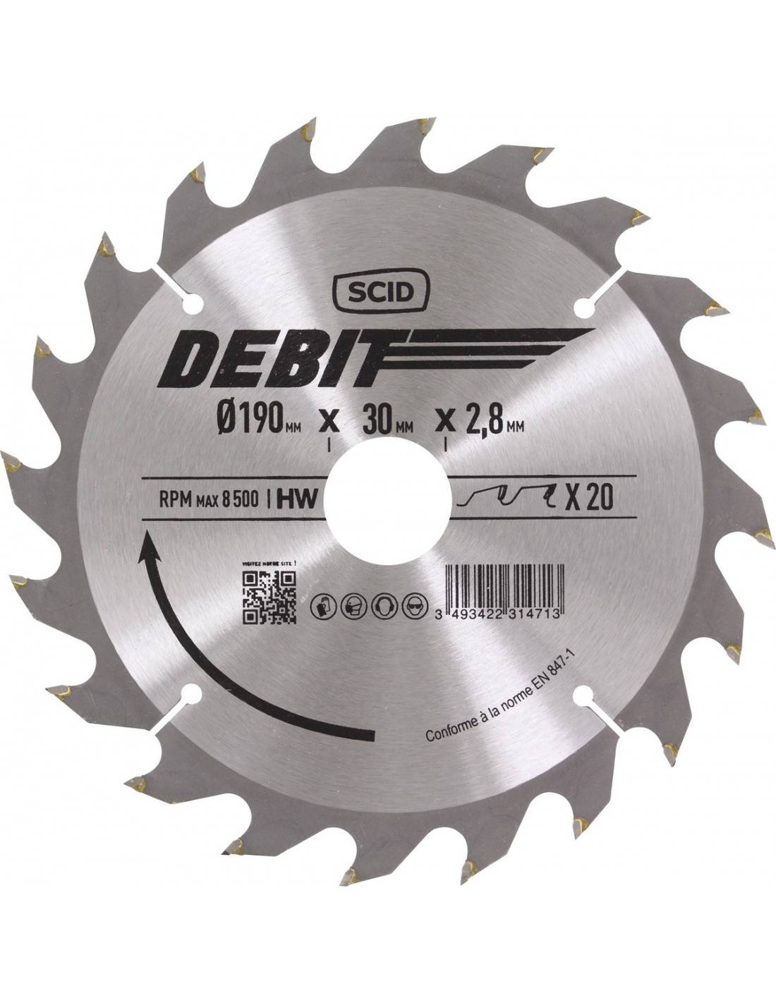 Lame Scie Circulaire Scid 190x30mm 20d Coupe Bois Polyvalente Et Efficace - Scid