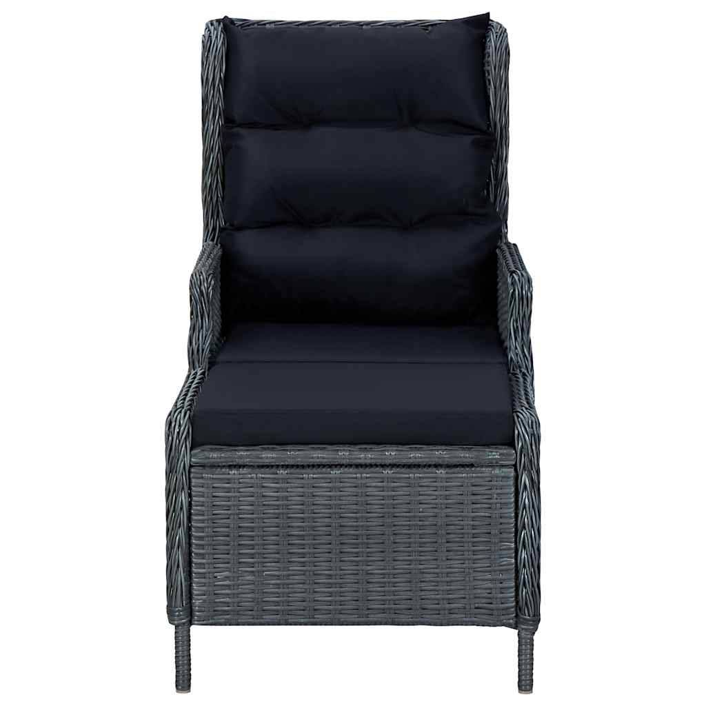 ComfortXL - Fauteuil de Jardin Inclinable Résine Tressée avec Repose-pieds et Coussins pour Balcon Gris Foncé – ComfortXL Outdoor Living - Image 3