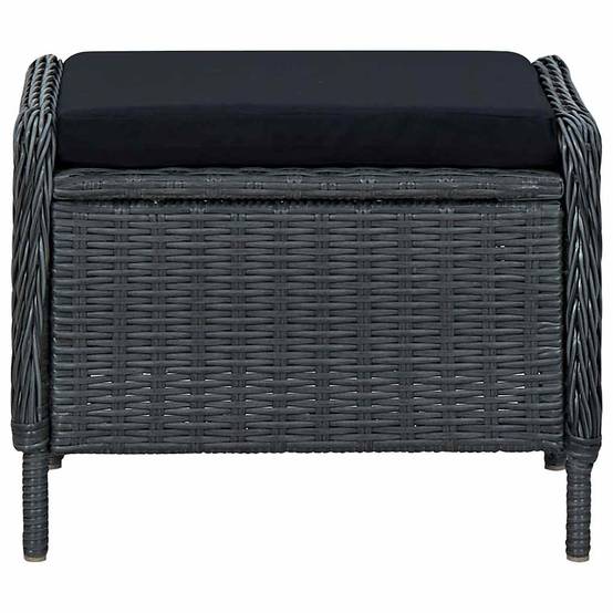 ComfortXL - Fauteuil de Jardin Inclinable Résine Tressée avec Repose-pieds et Coussins pour Balcon Gris Foncé – ComfortXL Outdoor Living - Image 7