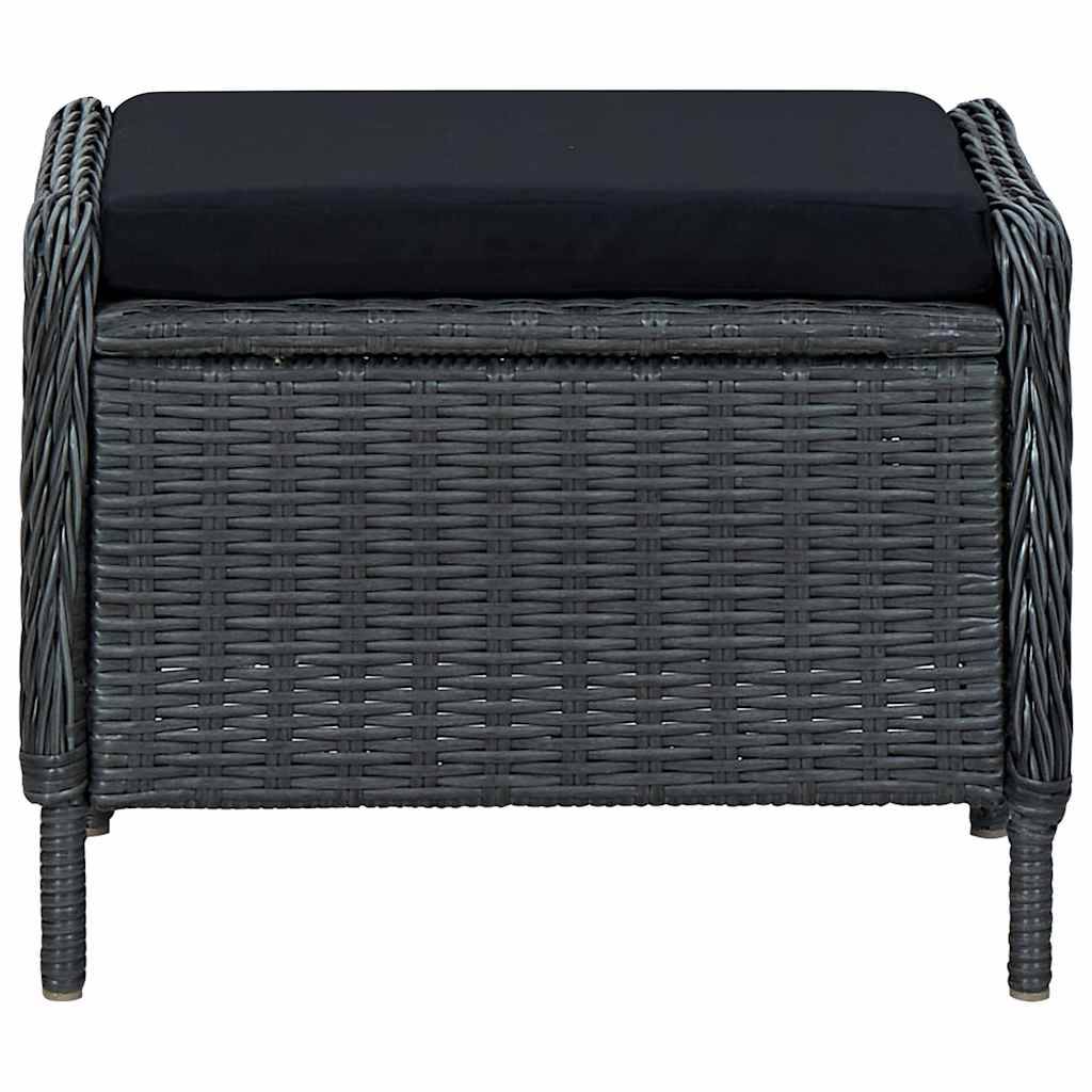ComfortXL - Fauteuil de Jardin Inclinable Résine Tressée avec Repose-pieds et Coussins pour Balcon Gris Foncé – ComfortXL Outdoor Living - Image 7